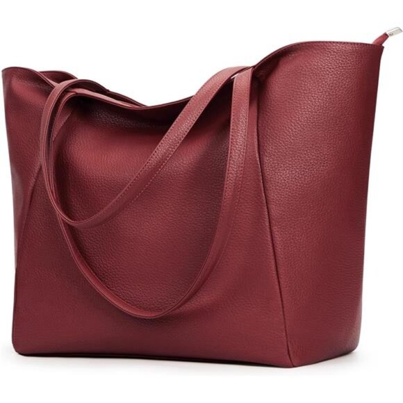 Large Tote Bag Wine Red - Picture 1 of 7